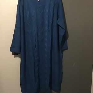 Jessica London plus size blue cable sweater dress